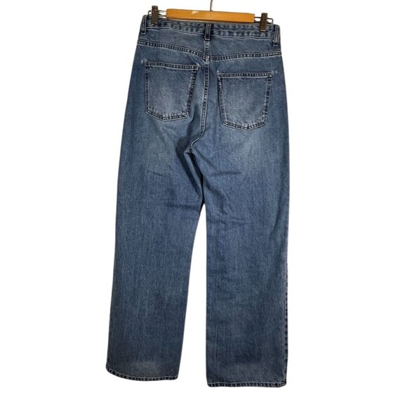 H&M Denim Wide Leg Jeans Blue 6 Unicorn Sequin Western Festival Concert Fairy - Picture 6 of 11